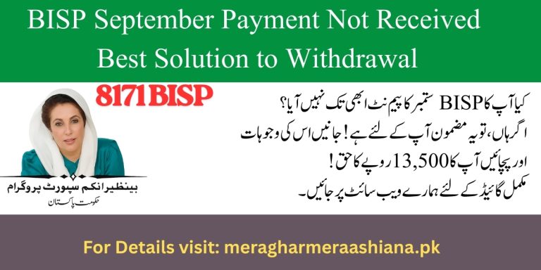 BISP September Payment Not Received Best Solution to Withdrawal